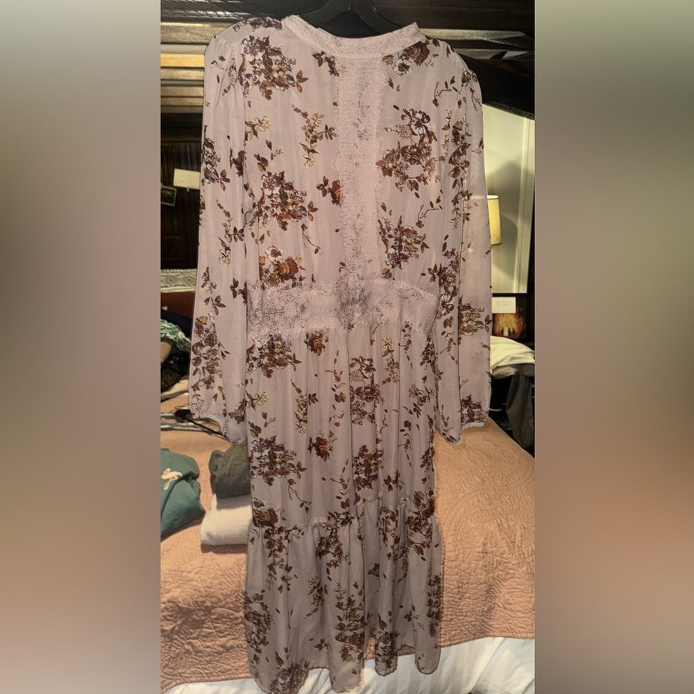 Xhilaration Pink Floral Long Sleeve Dress